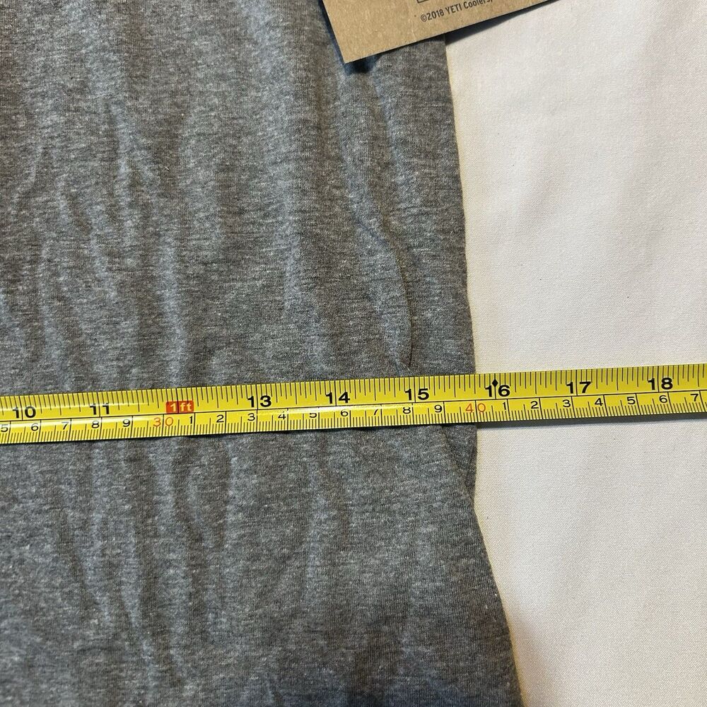 Yeti Men's Small Logo Badge T-Shirt Gray with Blue Logo Badge - Picture 5 of 6
